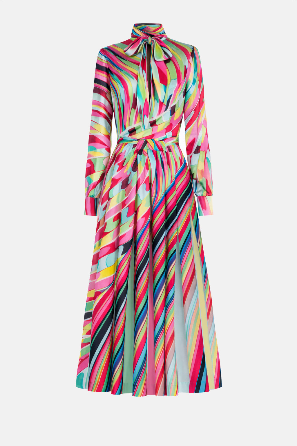 long colorful dress Alexis Reticello Rainbow Material:Jaipur Cotton fantasy bridal Kids Pink Velvet Ruffle This long sleeve maxi